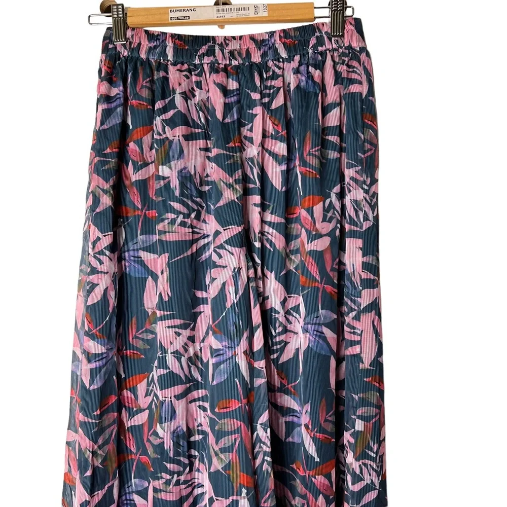 A La Plage | Floral Tropical Leaves Wide Leg Pants